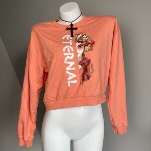 Coral Eternal Graphic Cropped Sweatshirt